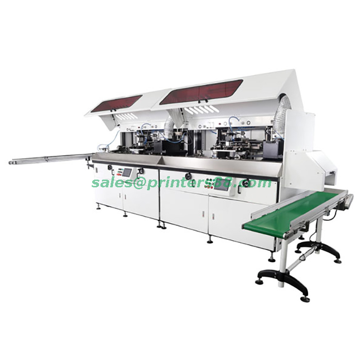 Automatic Three Color Silk Screen Printer for Cosmetic Bottles (HX-3S-UV)